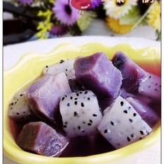 火龙果紫薯糖水