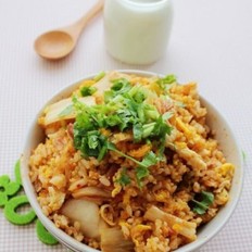 韩式泡菜香肠蛋炒饭
