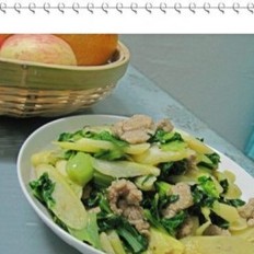 青菜茭白肉片