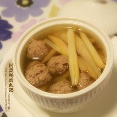 针菜鸭肉丸汤