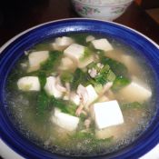 生菜豆腐肉丝汤