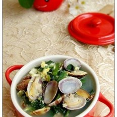 菠菜花蛤粉丝汤