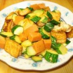 豆腐黄瓜炒火腿
