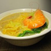 冬瓜青菜鲜虾粉条汤