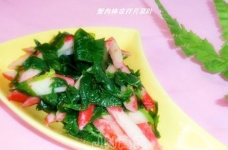 蟹肉棒凉拌芹菜叶的做法