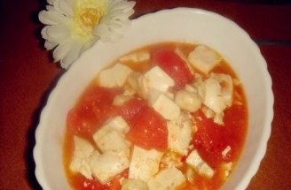 番茄磨菇豆腐汤的做法