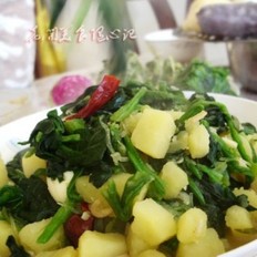菠菜炖土豆