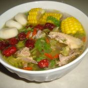 玉米马蹄炖文昌鸡汤