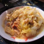 猪肉白菜炖冻豆腐