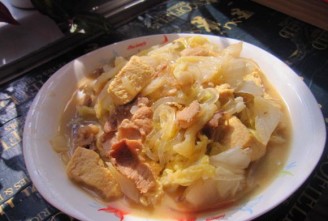 猪肉白菜炖冻豆腐的做法
